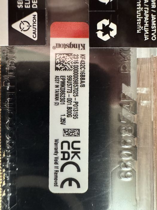 Ddr4 kingston fury beast 8gb (х2) 3200 rgb