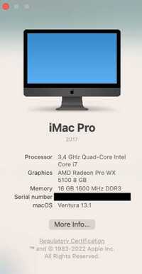 Компютър Workstation Intel Core i7 macOS - RadeonPro WX5100 - 1TB NVME
