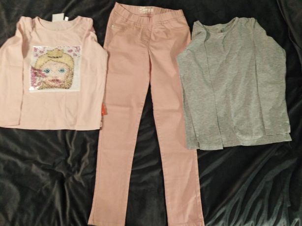 Set pantaloni,blugi LC Waikiki,bluze Emoji fete mar.128-134 cm,8-9 ani
