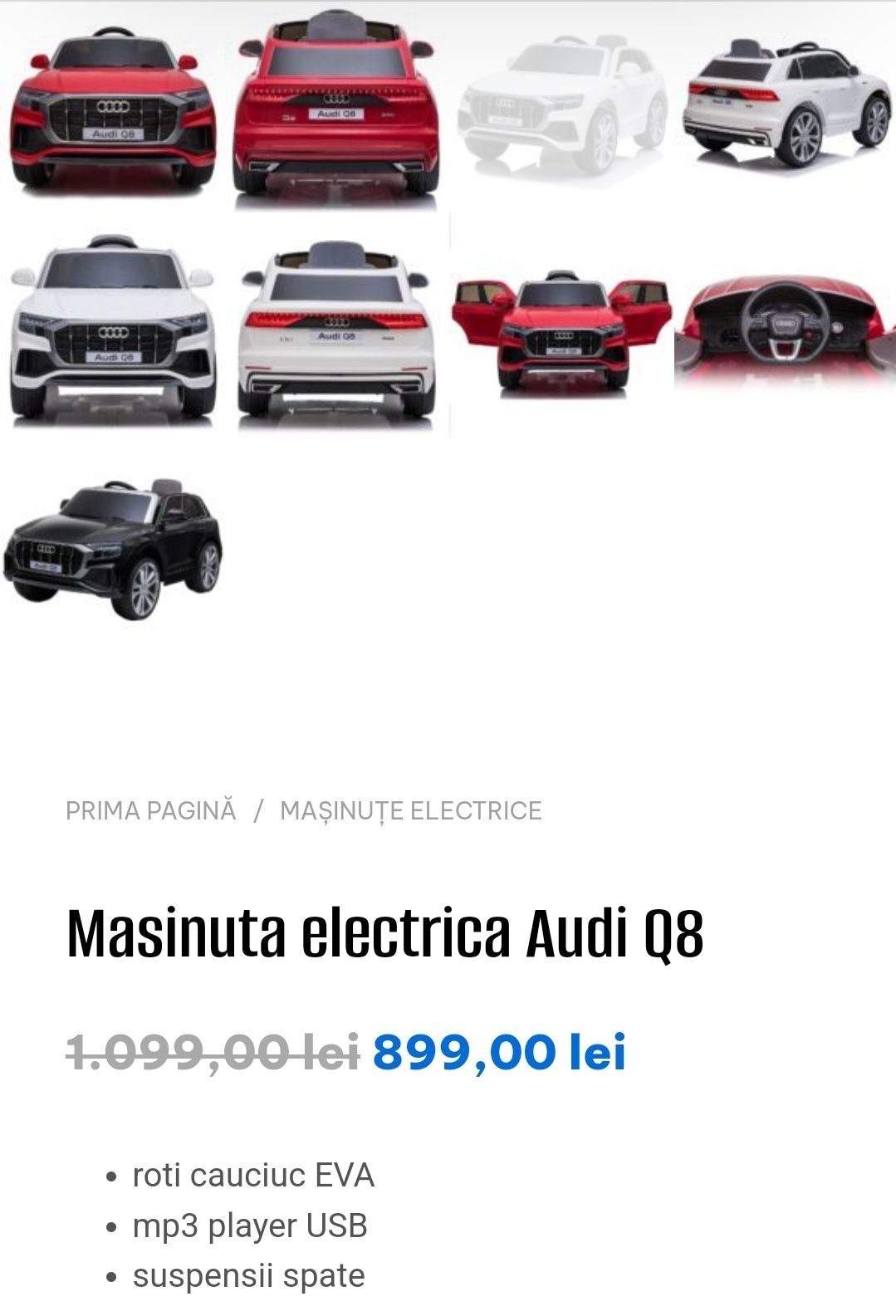 Vând masinuta electrica, Audi Q8