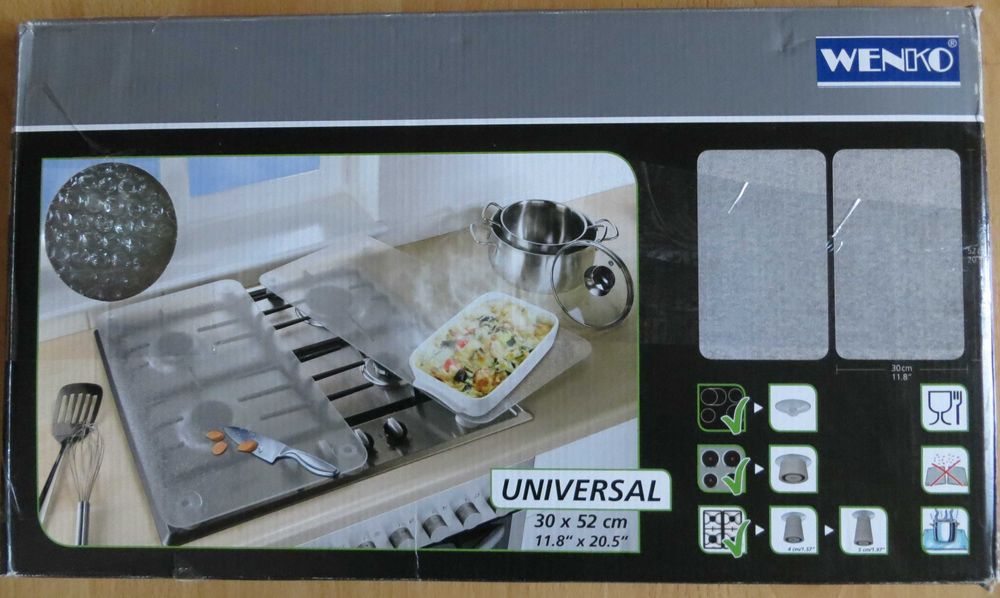 Set 2 protecții din sticlă pentru aragaz Wenko Universal, 30 x 52 cm