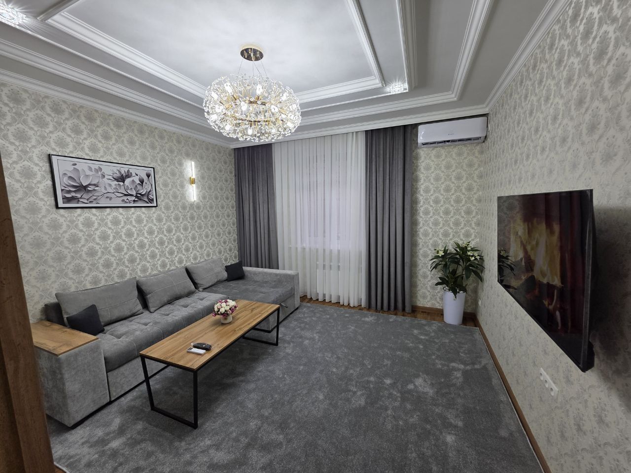 Novostroyka 1/1/5 [Oбщ.пл-42м²] Метро Хамза 3 минут С ремонтом‼️
