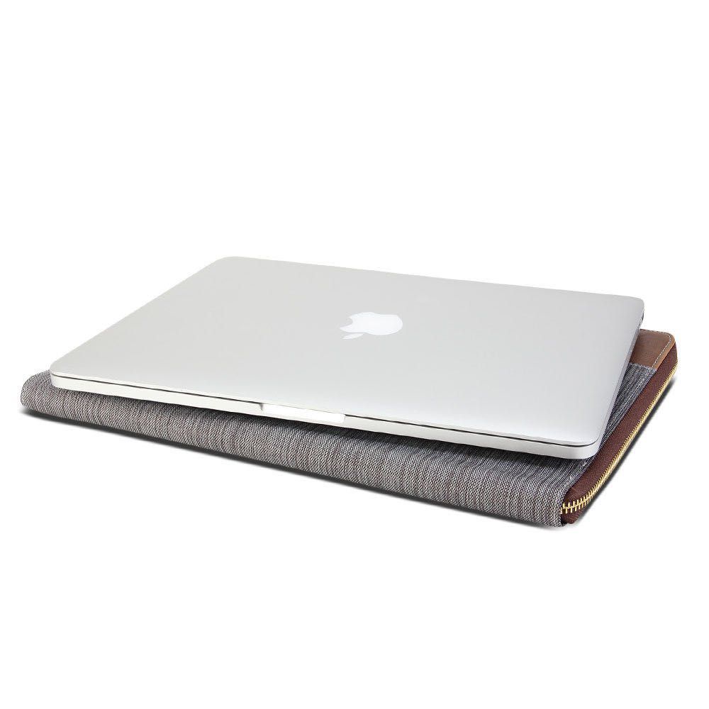 Protectie Husa Carcasa Macbook Air 13'' A1466 A1369 gri maro fermuar