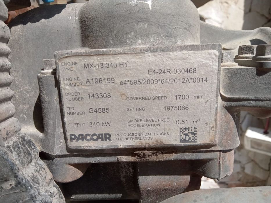 Motor complet 12.9 460 cp MX-13 340H1 Daf XF 105 generatia [2013 - 20