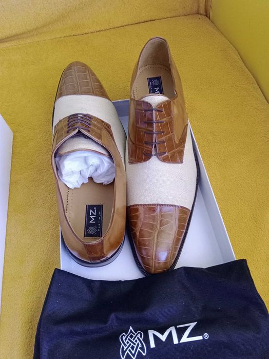 Мъжки обувки лен и кожа