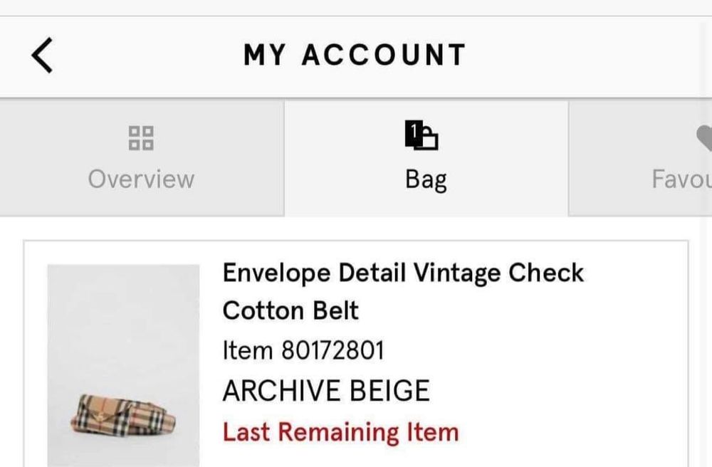 Burberry Envelope Detail Vintage Check Cotton Belt