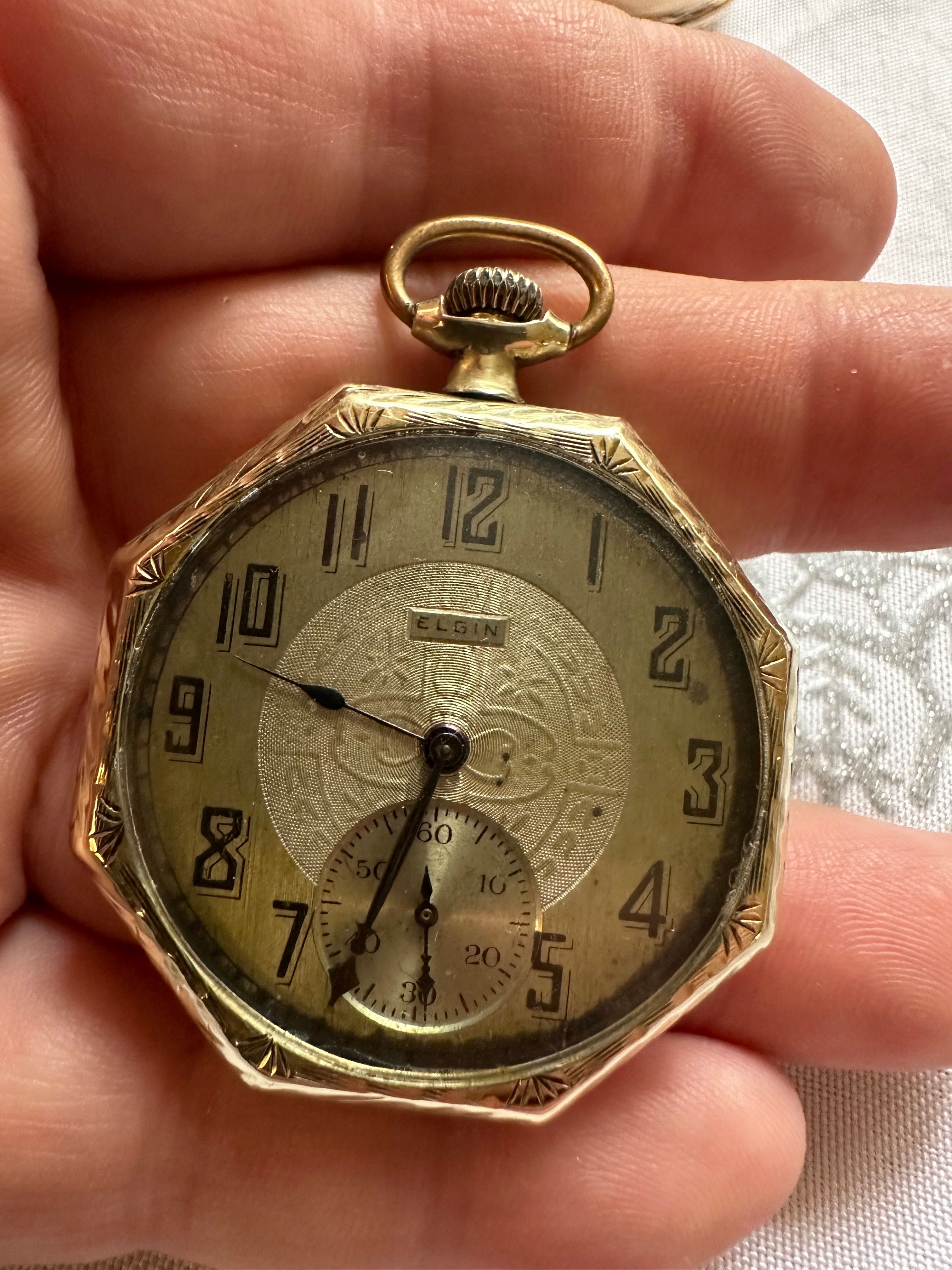 14к златен Elgin Американски часовник  от 20в