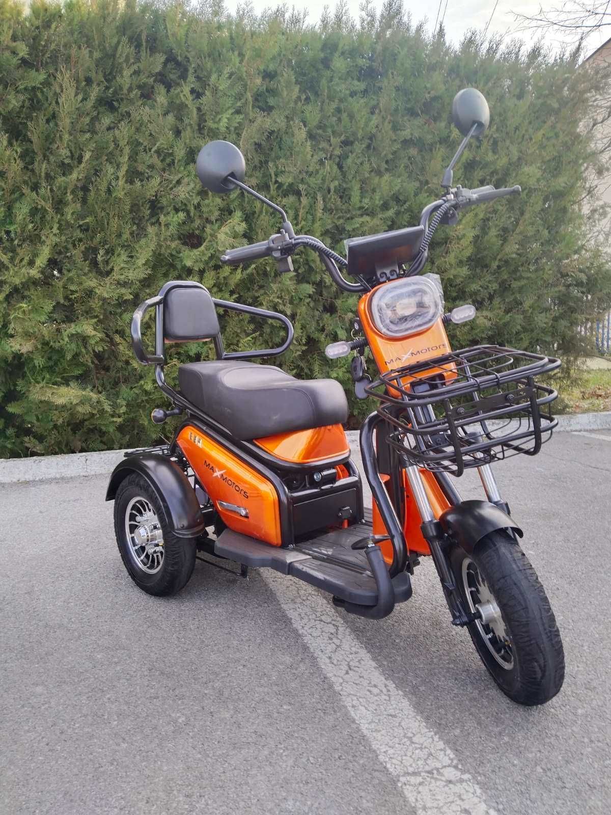 Двуместна електрическа триколка MaxMotors Pudding 1200W-48V-ORANGE