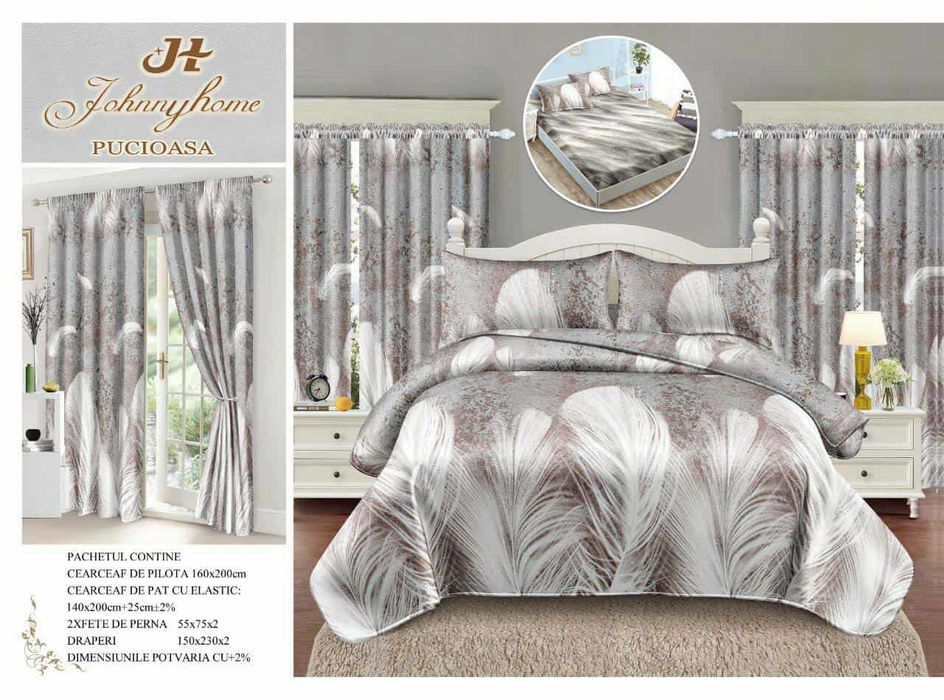 Seturi lenjerie de pat+draperie