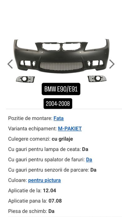 Bări M-Paket E46/E90/F30/F10
