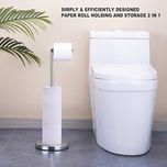 Suport hartie igienica podea inox rezervor rola |WNK 196373 Argintiu
