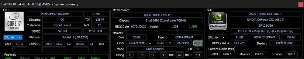PC Gaming - i7 10700KF / GTX 1080ti / 32 GB