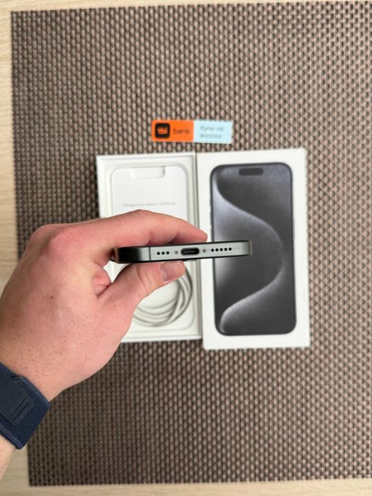 КАТО НОВ! iPhone 15 Pro Лизинг от 46лв/м / Black Titanium ️128Gb черен