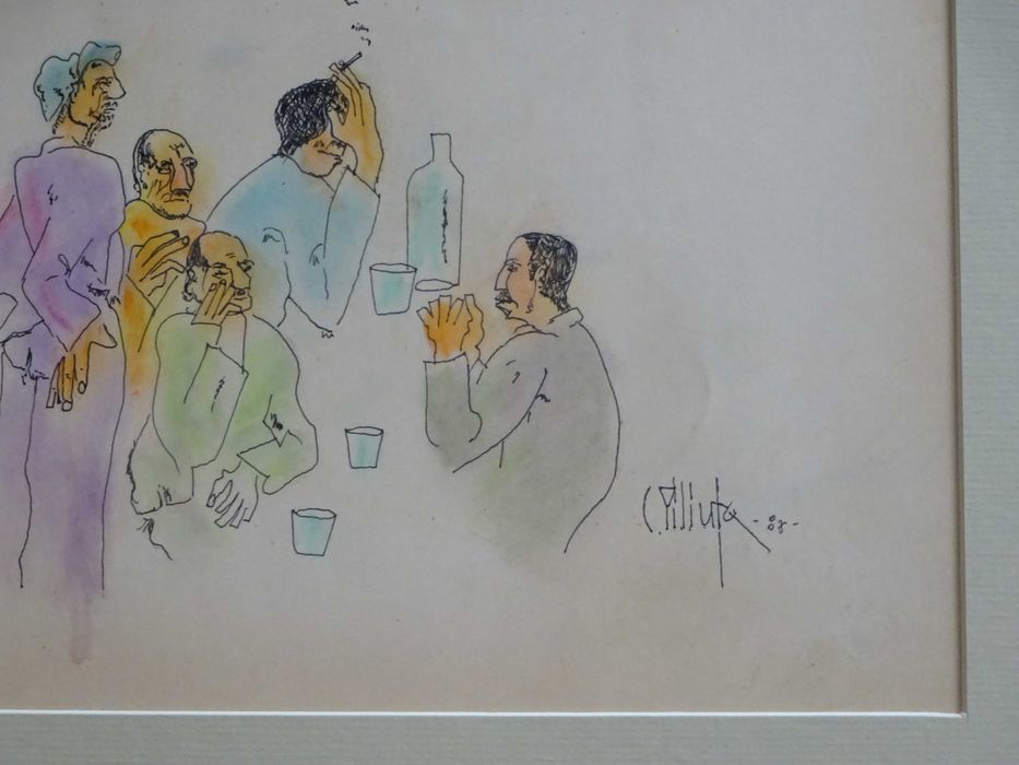 Tablou Constantin Piliuta ‘La bar’ | tus si culoare