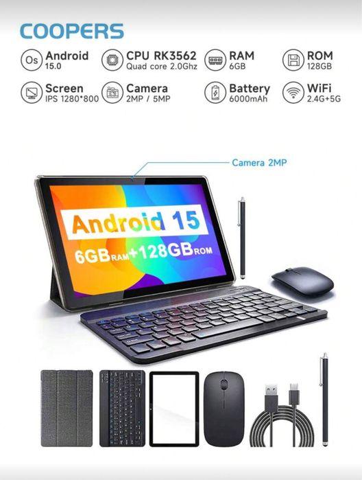 Tableta Coopers YQ10S Max cu tastatura si mouse Android 15. X14