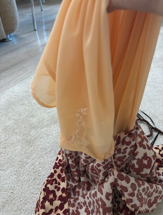 Rochie office in culorile toamnei cu croiala in A, marime 44, H&M