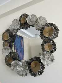 Oglinda decorativa 90cm cu flori metalice