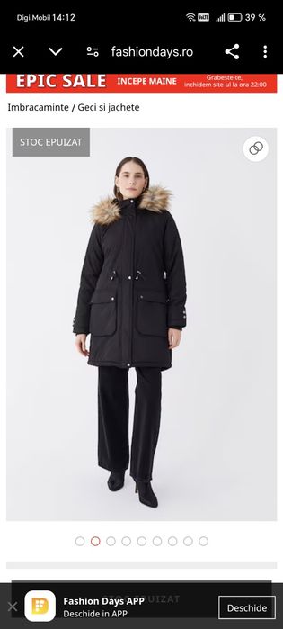 Jachetă Parka cu glugă