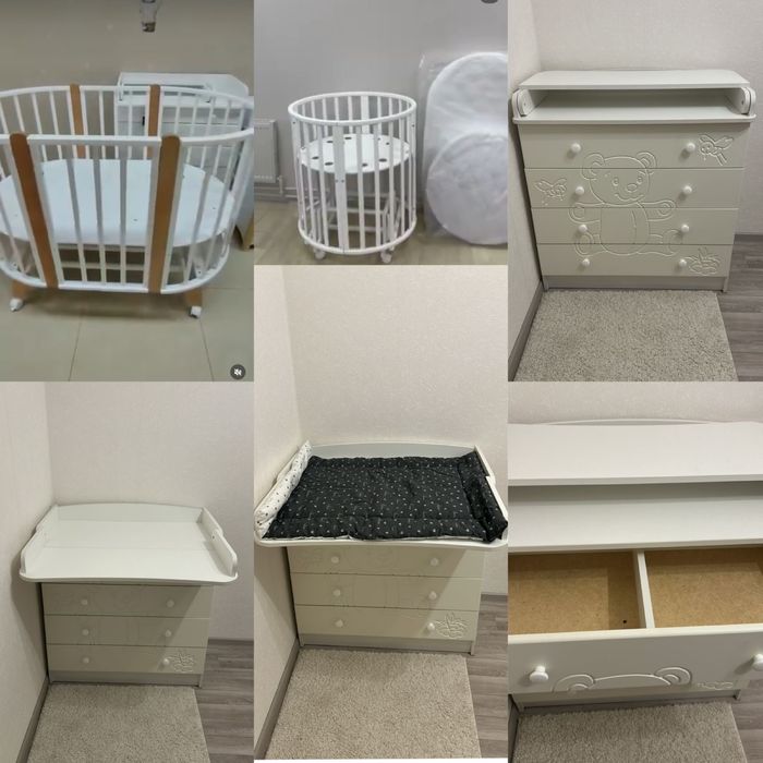 детские кроватки и камод