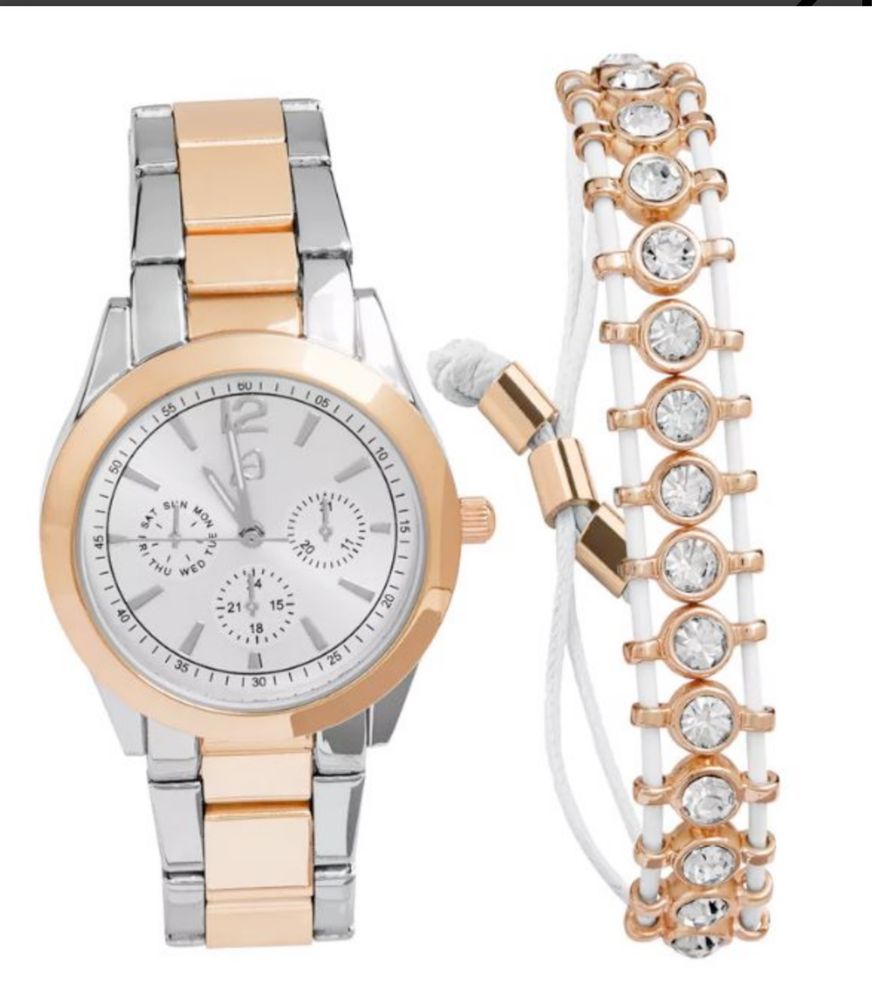 De vanzare set de ceas Auriol  elegant cu bratara, nou in cutie