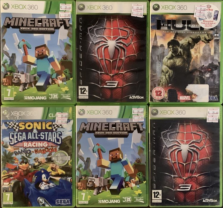 Xbox 360 игри, Xbox 360 игри  Sonic, Hulk, Spiderman, Minecraft
