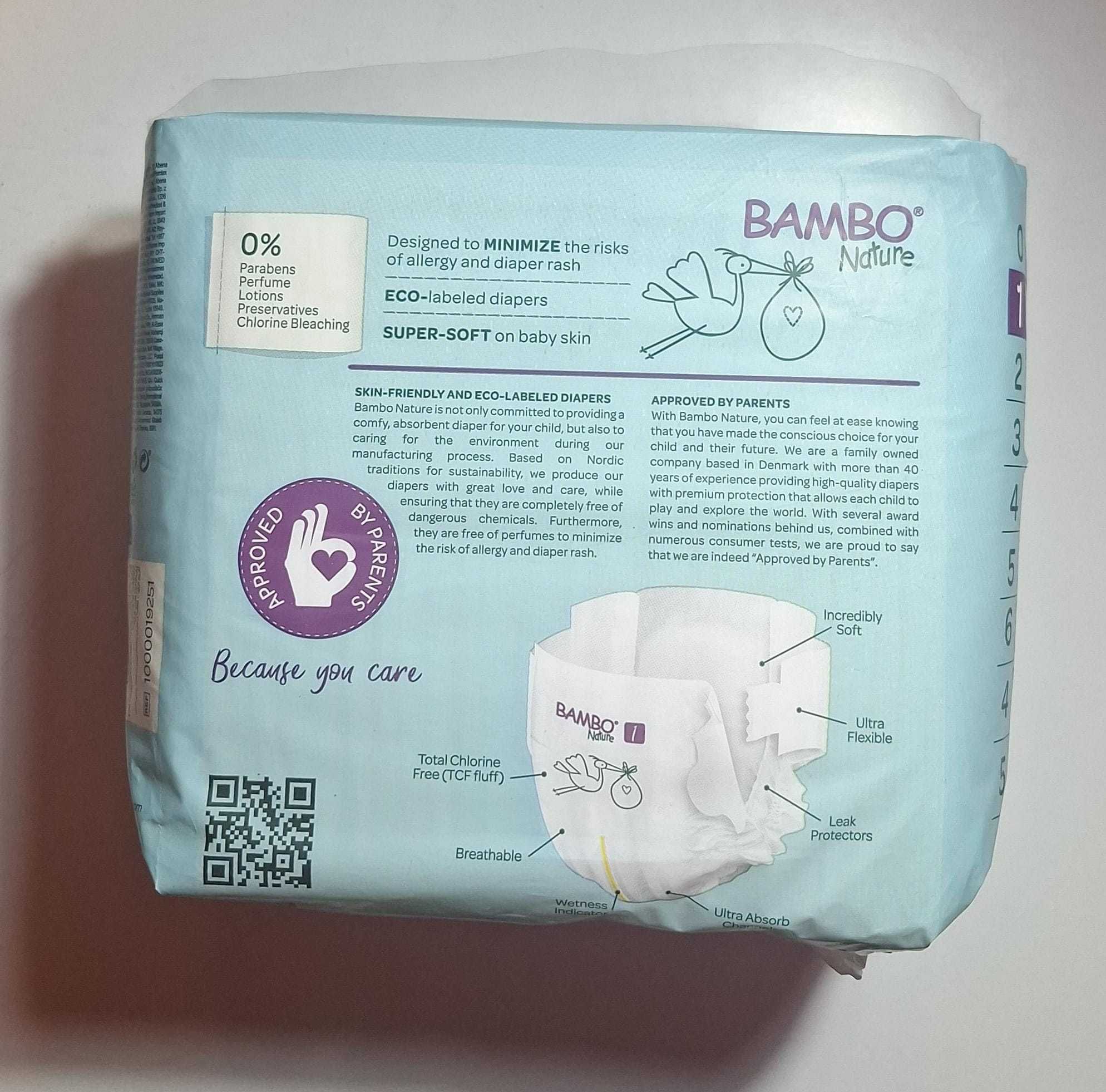 vand scutece  bambo nature nr. 1