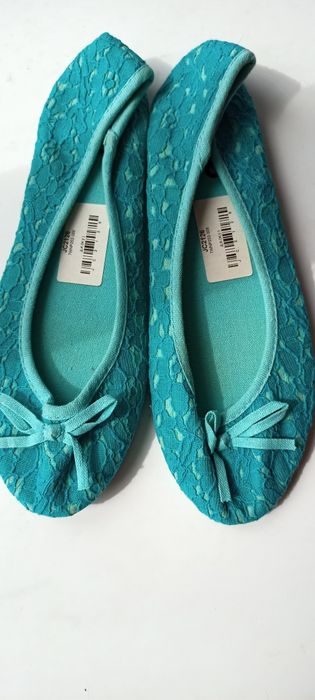 Новые бирюзовые балетки 39рр или обмен.