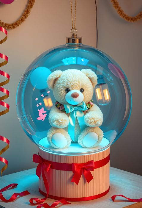 Мишка в шаре подарок с музыкой