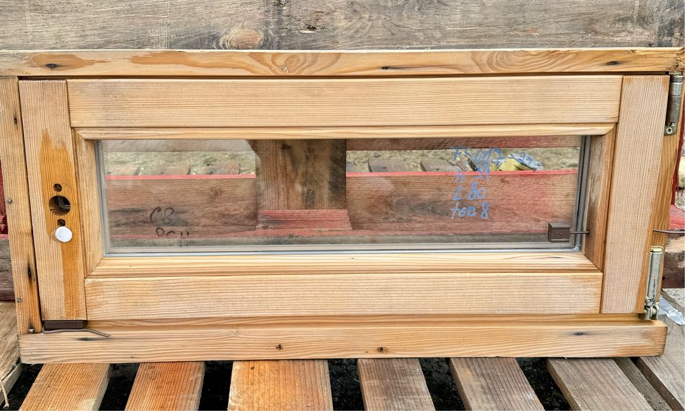 FEREASTRA LEMN CASA cabana rustic antichizat termopan H 39 x L 80 Gara