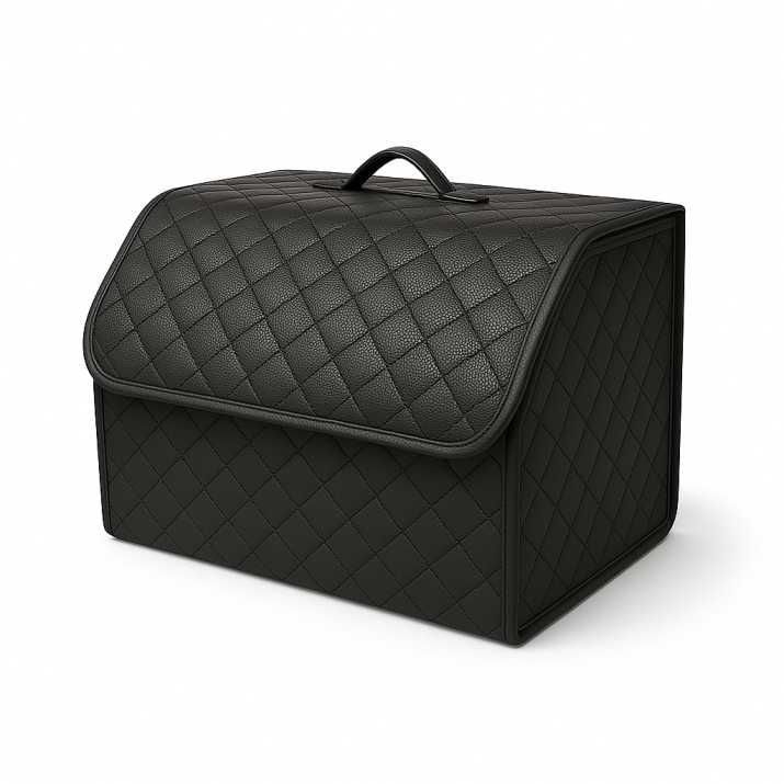 Черно с черно органайзер за багажник кутия за съхранение 40x30x30 см