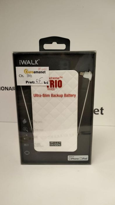Acumulator extern iWalk Extreme Trio 10000, 10.000 mAh, White -BD-