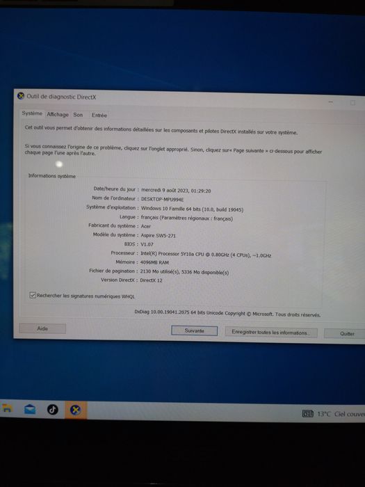 Acer aspire SWS-271  stare buna