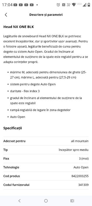 Head nx one noi! Legaturi snowboard M începători/intermediari