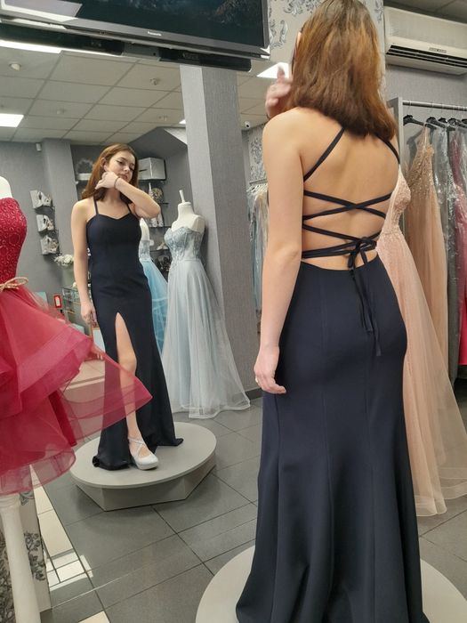 Официална тъмно синя рокля