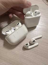 Airpods 2 (оригинал) + airpods без футляра (ориг.) + airpods pro китай