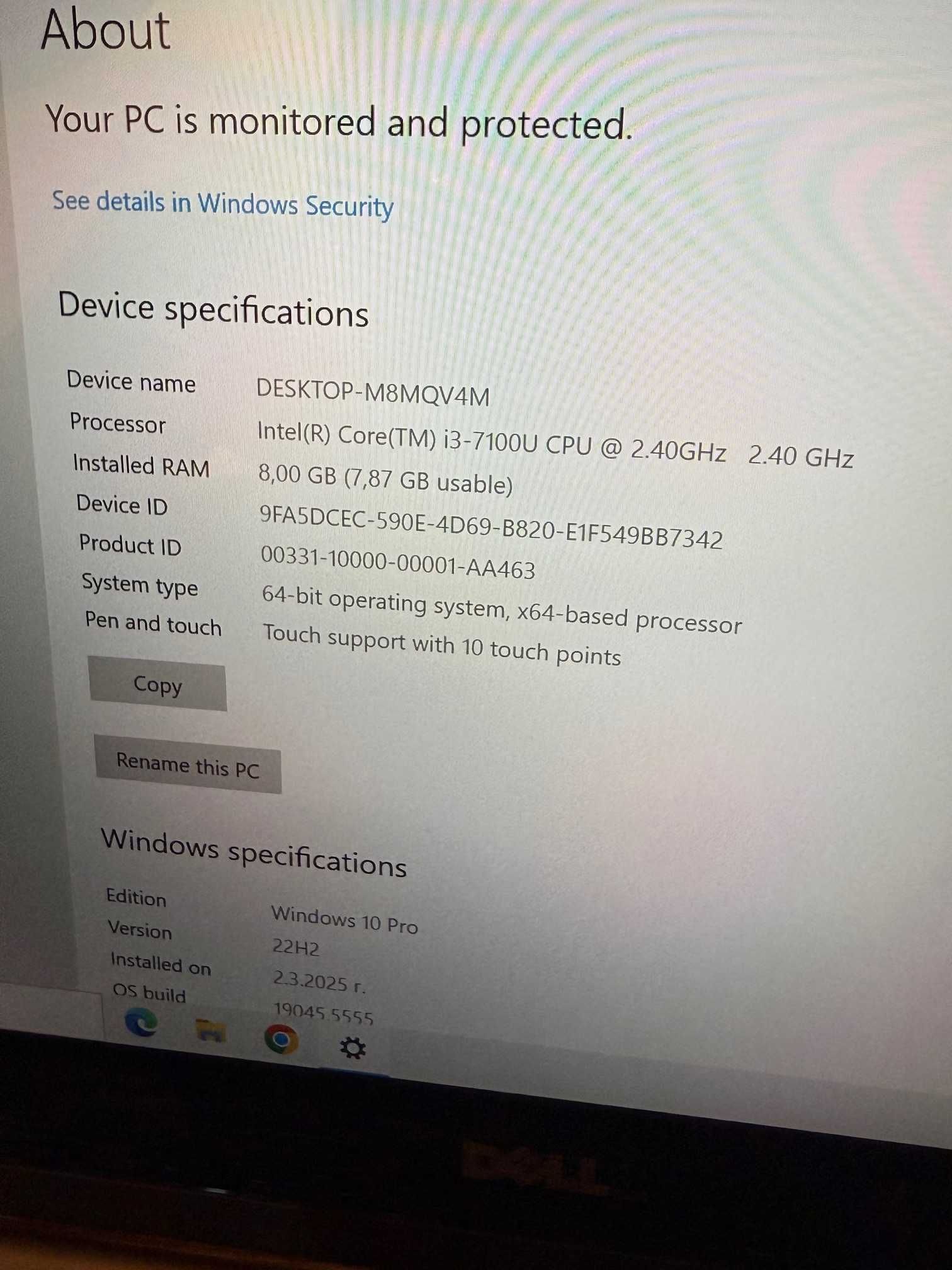 Dell Inspiron 5378 2 in 1 i3 7th/8 RAM/256SSD