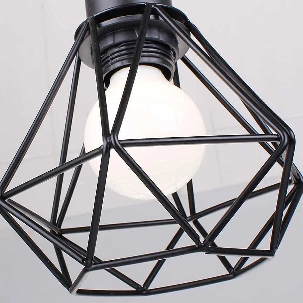 Lampă suspendată cu 3 becuri vintage cu design geometric E27