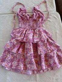 Дамска розова рокля ХС