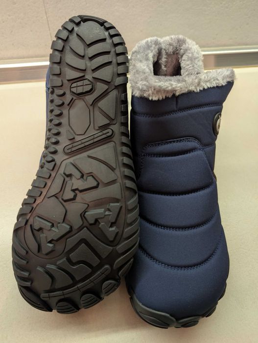Ghete de iarnă Barefoot, calduroase, impermeabile, albastru, 40,43,44