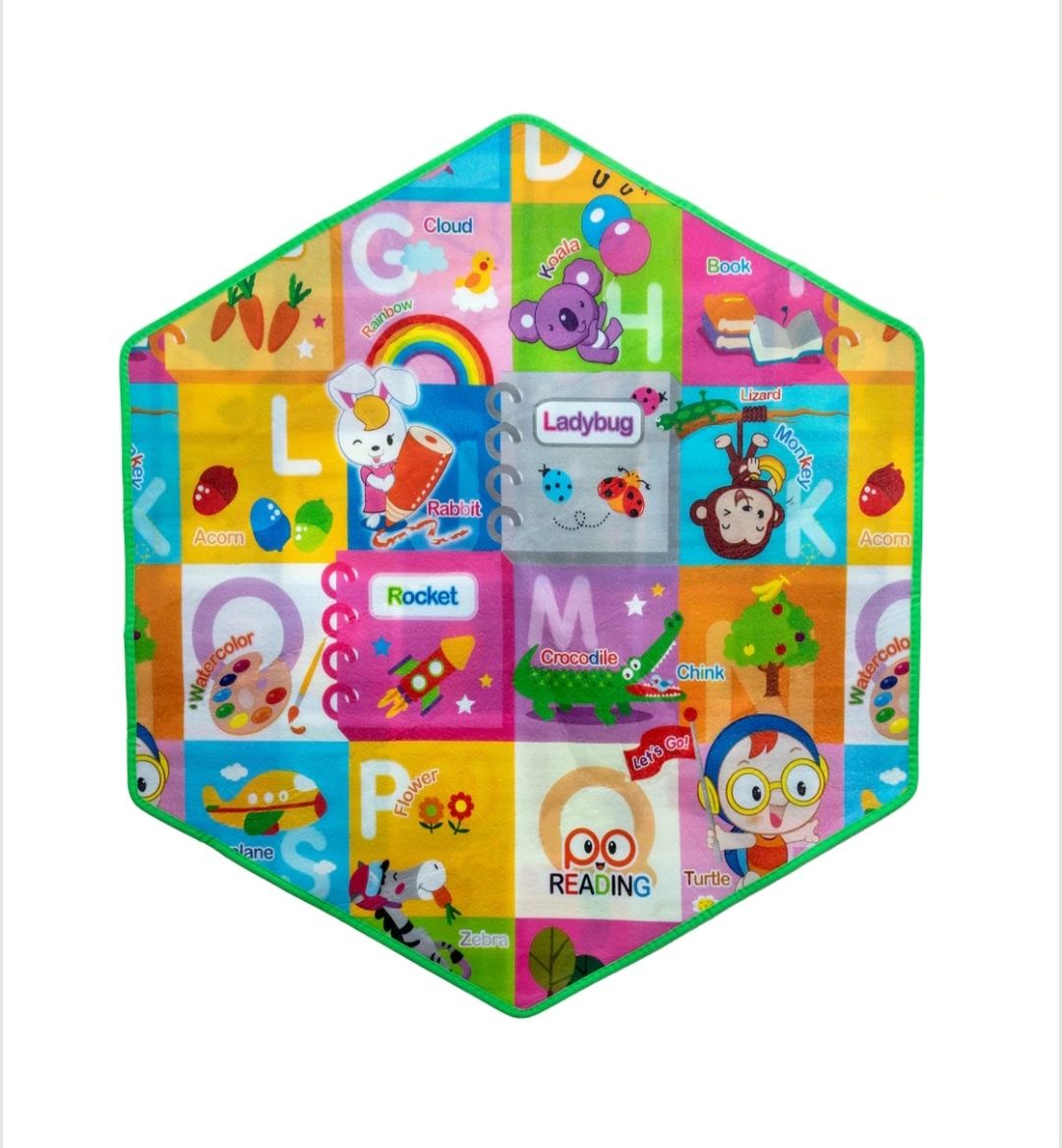 Tarc de joaca hexagonal metalic 30 bile incluse pentru copii/covor