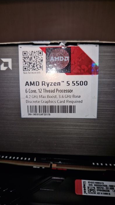 Ryzen 5 5500 + kit Kingston Fury Beast 16 gb