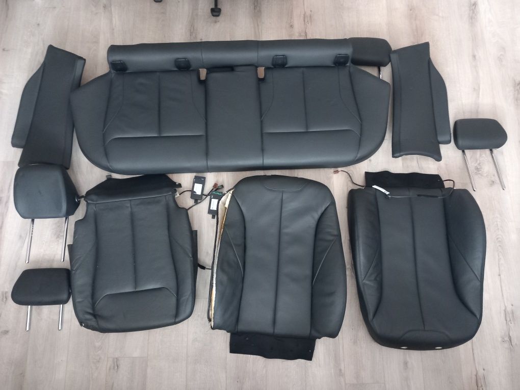 Interior scaun bancheta spate piele neagra încălzită BMW F34 F30 F20