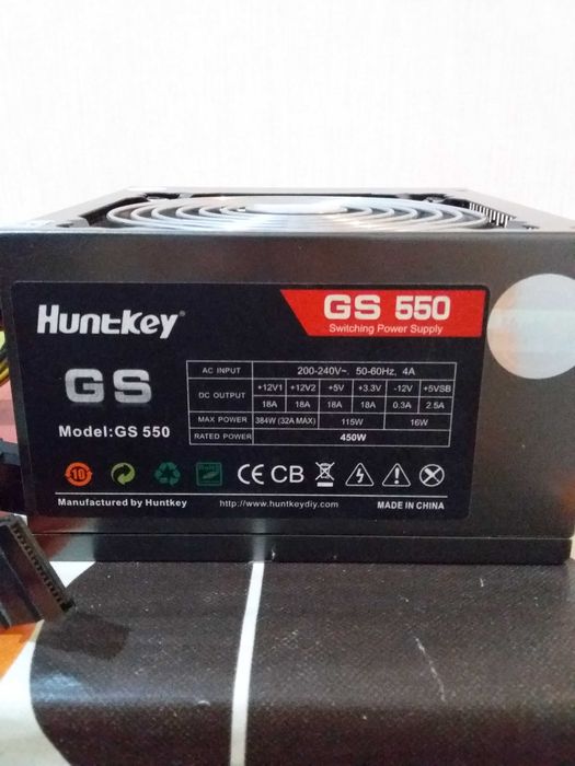 Блок Питания Huntkey. для PC. Мощность. 450-500 Ватт. Разъем. 12 пин.