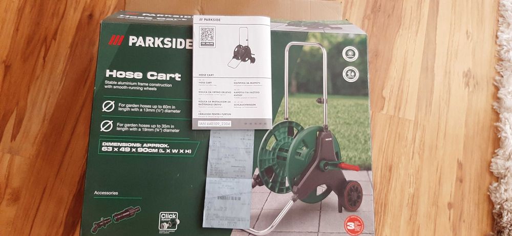 Carucior/tambur/rola pentru furtun de gradina PARKSIDE-5 lei transport