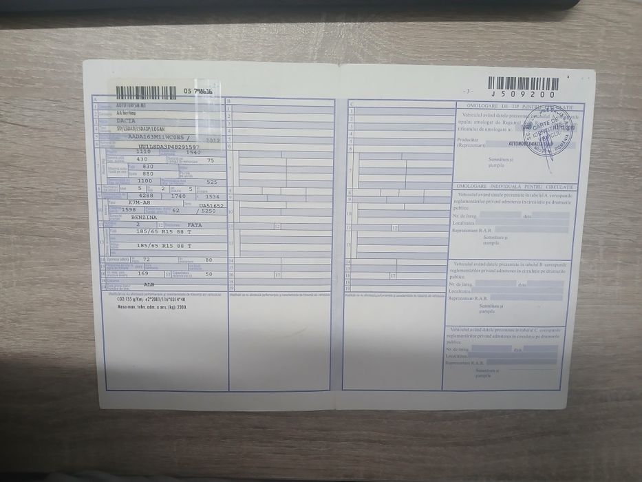 Dacia Logan 1.6 benzina Euro 5