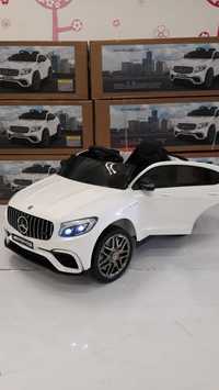 Акумулаторни коли  джипове Mercedes 12v с меки гуми и кожена седалка