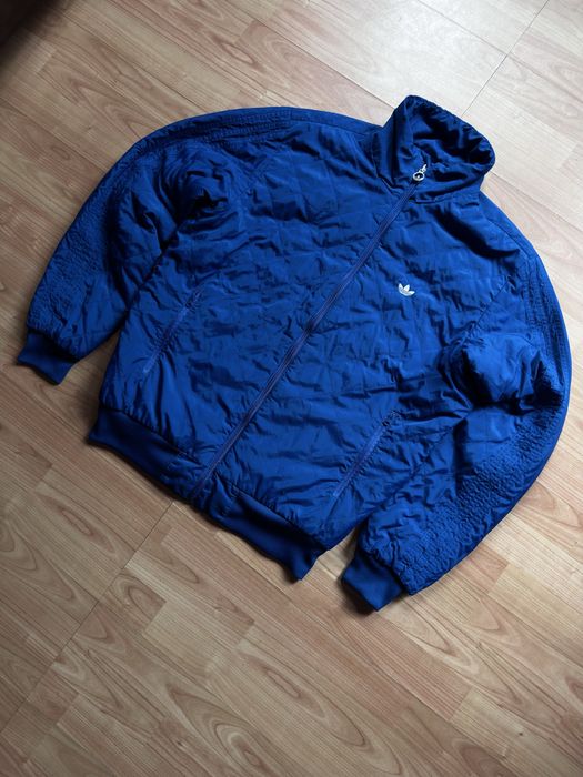 Jacket jacheta geaca puffer boxy reversible Adidas Originals blue