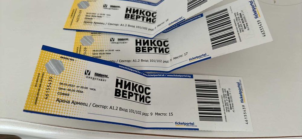 Билети за концерта на Никос Вертис