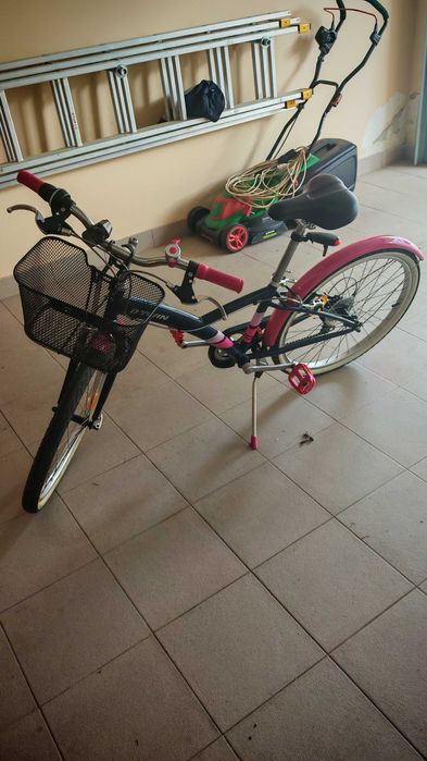 ROCKRIDER ST 500 negru  SI BTWIN roz