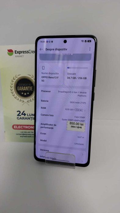 (AG 35) Telefon Oppo Reno 13F B.3664 (AG 46)/ Garantie 2 ani/ 850 lei